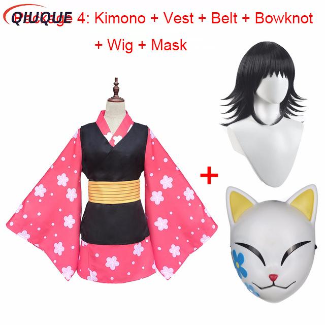 Anime Cosplay Mask - Makomo cosplay traje quimono uniforme máscara