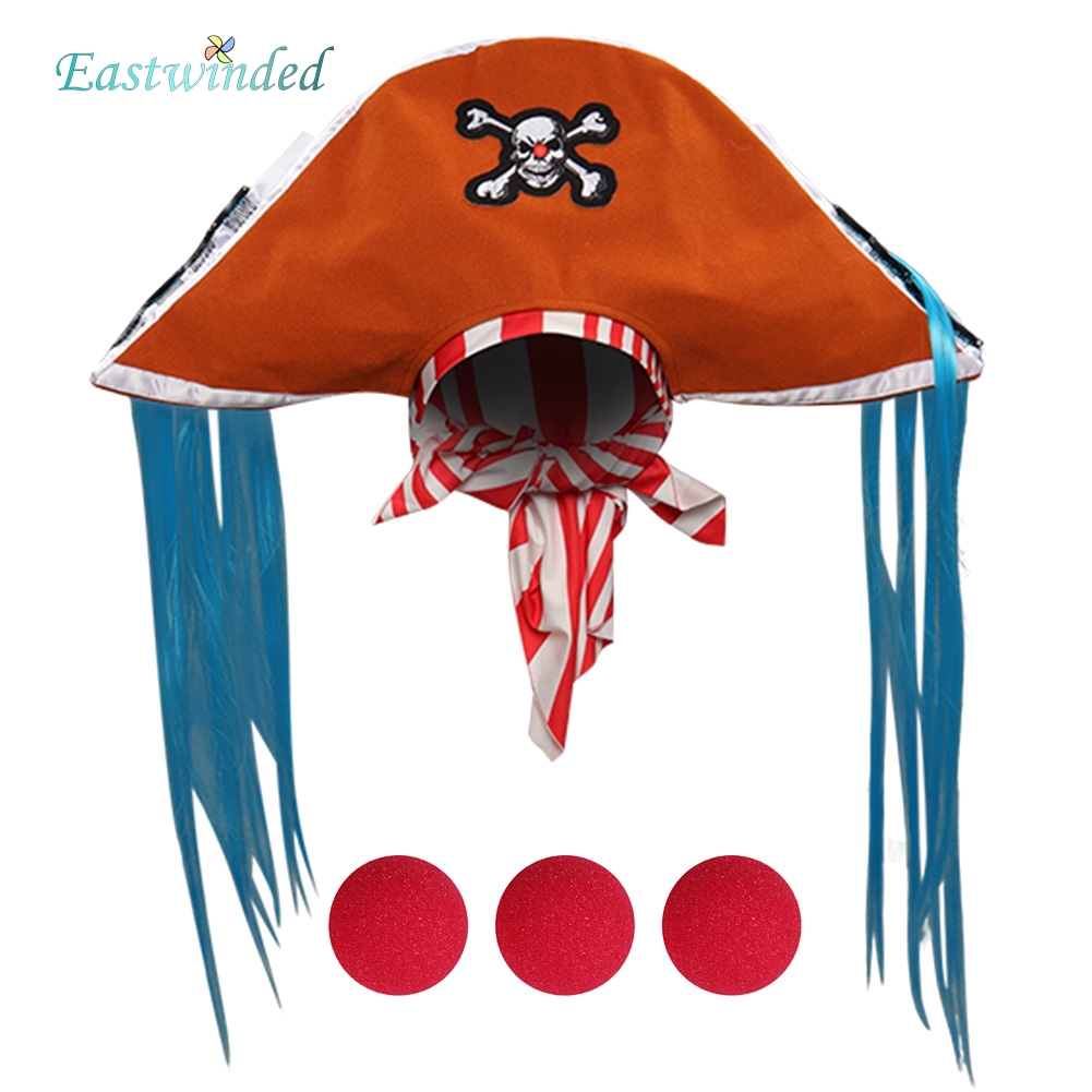 Kids Cosplay Anime - Crianças anime pirata cosplay chapéu nariz