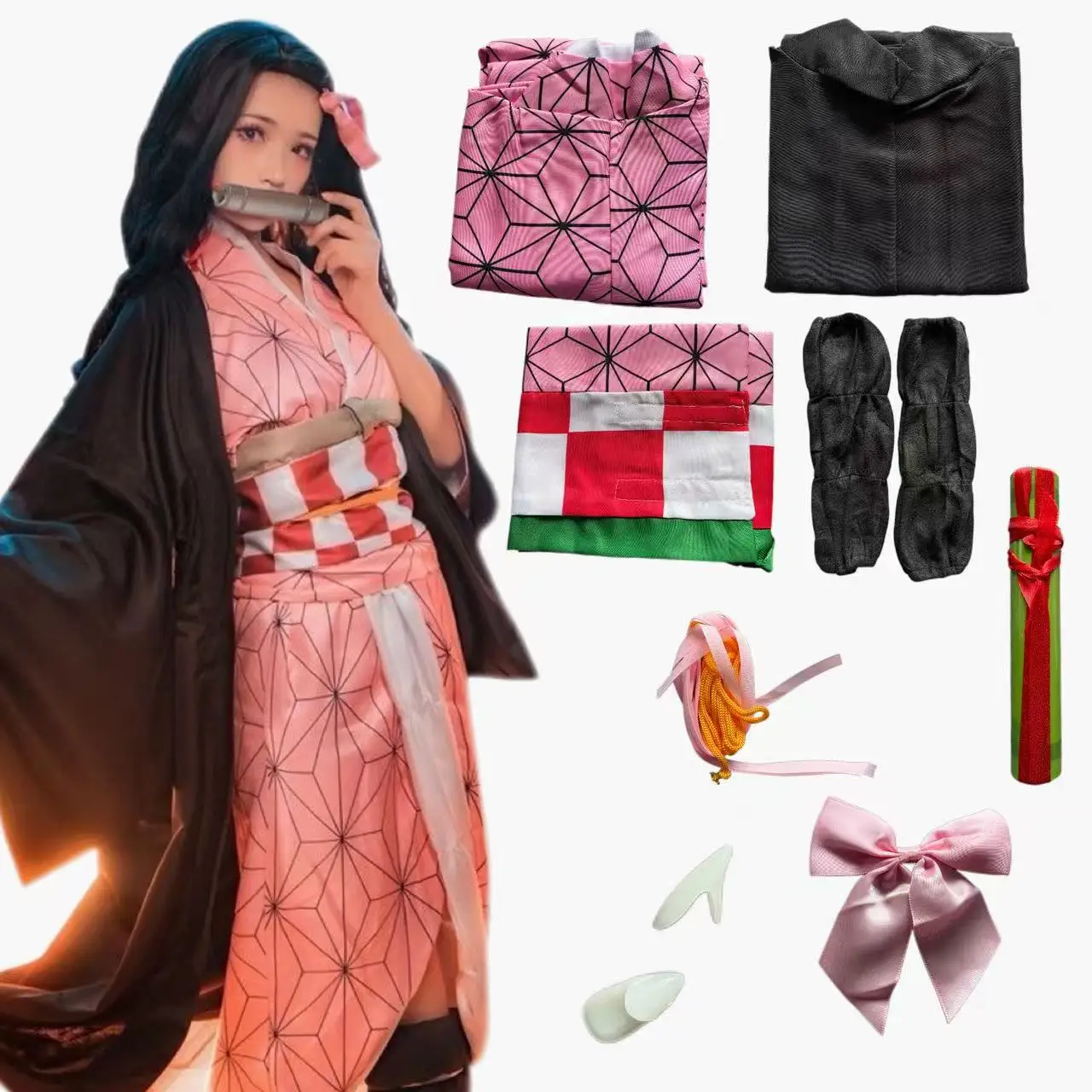 Fantasia de Cosplay Kamado Nez - Anime Cosplay Realistic avaliação e preço
