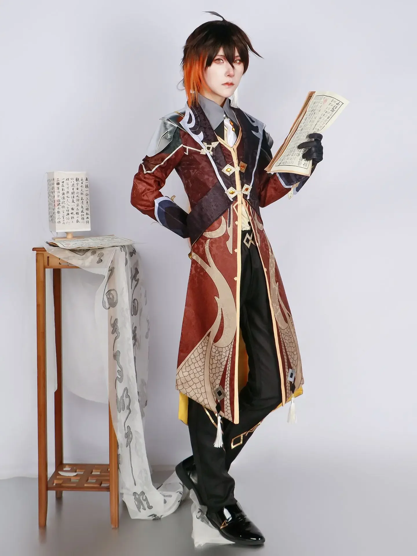 Fantasia de Cosplay Zhongli de - Anime Cosplay Dress For Men avaliação e preço