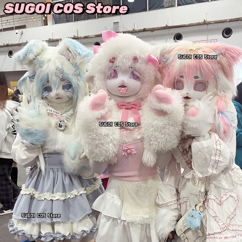 aBcSCS*Fursuit Head Kigurumi M - Anime Cosplay Mask avaliação e preço