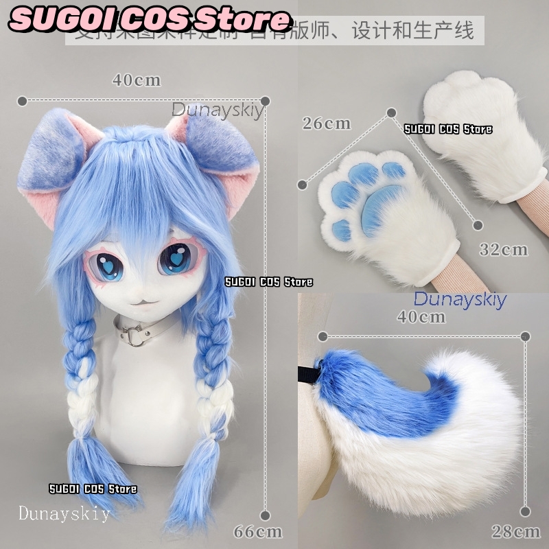aBcSCS*Fursuit Head Kigurumi M - Anime Cosplay Mask avaliação e preço